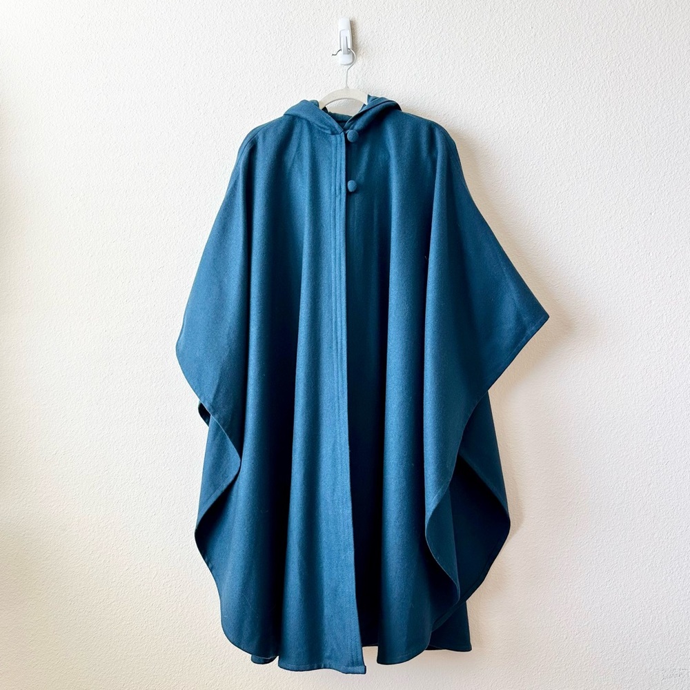 Vintage Texas Body Hangings Cloak in Teal Blue Size Medium